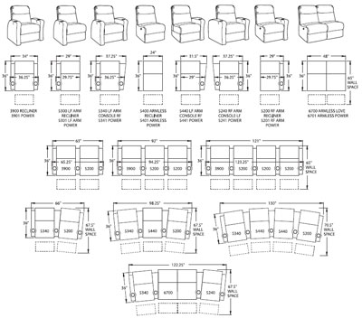 Berkline Academy Home Theater Seats Schematics