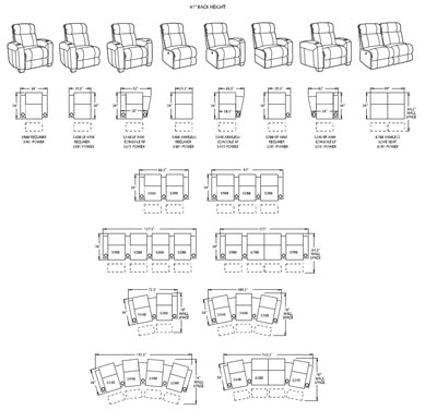Berkline Metro Home Theater Seats Schematics