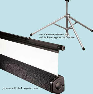 Draper Diplomat/R Projector Screen with Black Carpeted Case