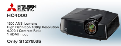 Mitsubishi HC4000 1080p Home Theatre Video Projector
