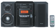 Panasonic sc-pm12 micro stereo system scpm12 Micro Audio System with 5-CD Changer and Auto Reverse Cassette