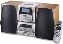 Jensen AM/FM PLL Digital Bookshelf Stereo with CD, Cassette Recorder, EQ & Remote Control