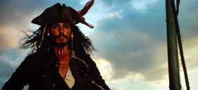 Studio Experience 92-Inch Gray Permanent Cinema Projection Screen Pirates Of The Caribbean Johnny Depp Image