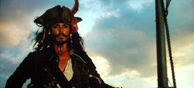 Studio Experience 92-Inch White Permanent Cinema Projection Screen Pirates Of The Caribbean Johnny Depp Image