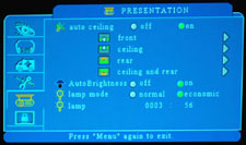 Boxlight MP65e LCD Projector Presentation Menu Display