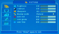 Boxlight CP718E Portable Multipurpose LCD Projector Picture Menu Display