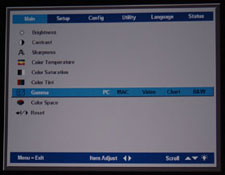 Boxlight TraveLight2 Ultra-Portable DLP Projector Main Menu Display
