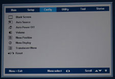 Boxlight Phoenix X35 Portable Mulitpurpose DLP Projector Config Menu Display