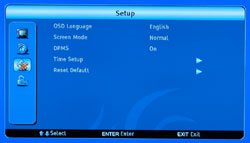 Nexus NX3203 HD LCD TV Setup Menu Display