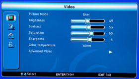 Nexus NX4703 HD Home Theater LCD TV Picture Menu