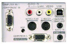 Sanyo PLC-XU47 LCD Projector Rear Panel View